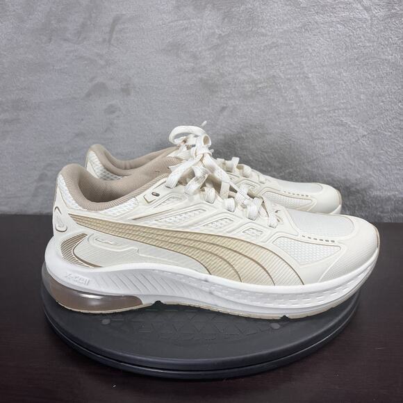 PUMA X-Cell Lightspeed Women's Size 9 Beige Lace Up Athletic Casual Shoes - Picture 1 of 10